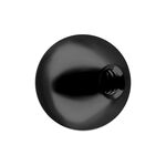Accessorio nero e lucido per piercing con cristallo chiaro, su sfondo bianco