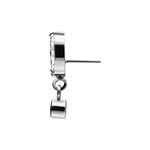 Inserto Push Fit Argento con cristallo chiaro e ciondolo su sfondo bianco