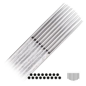 Magnum Curved Long Taper Tattoonadeln Silberne Tattoonadeln aus Chirurgenstahl 316L auf weißem Hintergrund