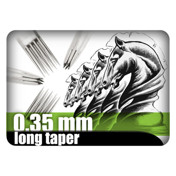 Aghi per tatuaggi Magnum con spessore di 0,35 mm e design Long Taper