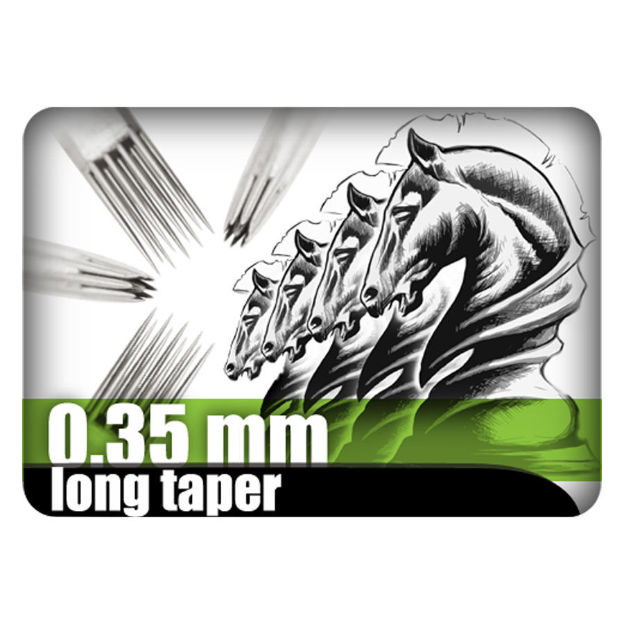 Aghi per tatuaggi Magnum con spessore di 0,35 mm e design Long Taper