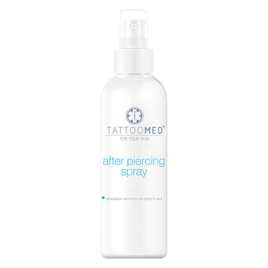 Spray blanco TattooMed® After Piercing 75ml sobre fondo blanco