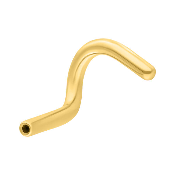 Tornillo nasal dorado Push Fit sobre fondo blanco
