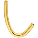 Piercing de titanio dorado curvado con rosca interna sobre fondo blanco