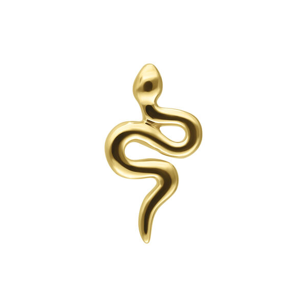 Colgante dorado en forma de serpiente en Oro 14K sobre fondo blanco