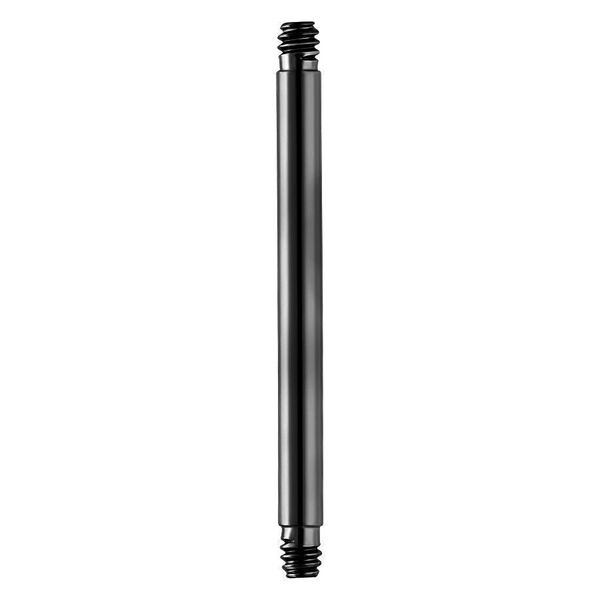 Schwarzer gerader Piercingstab aus Titan, 1.6 mm Stärke, 42.0 mm Länge