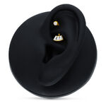 Microbananabell dorado con corte baguette cristalino en modelo de oreja negra