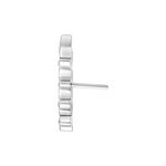 Inserto a foglia Push Fit metallico argento su sfondo bianco