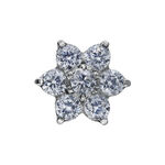 Accessorio a forma di fiore con cristalli chiari per Push Fit su sfondo bianco