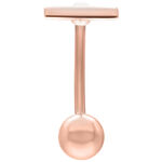 Bananabell de oro rosa con 1,6 mm de grosor y 12 mm de longitud sobre fondo blanco
