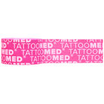Tattoomed Pro Tape rosa, lungo 5m, con scritta bianca su sfondo bianco
