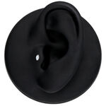 Inserto Push Fit in argento con pietra di luna ovale su sfondo nero