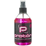 Rosa Proton Stencil Remover Flasche mit schwarzem Etikett auf weißem Hintergrund