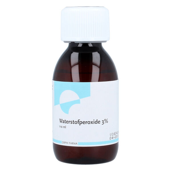Braune Flasche mit weißem Etikett und Schraubverschluss, 110 ml