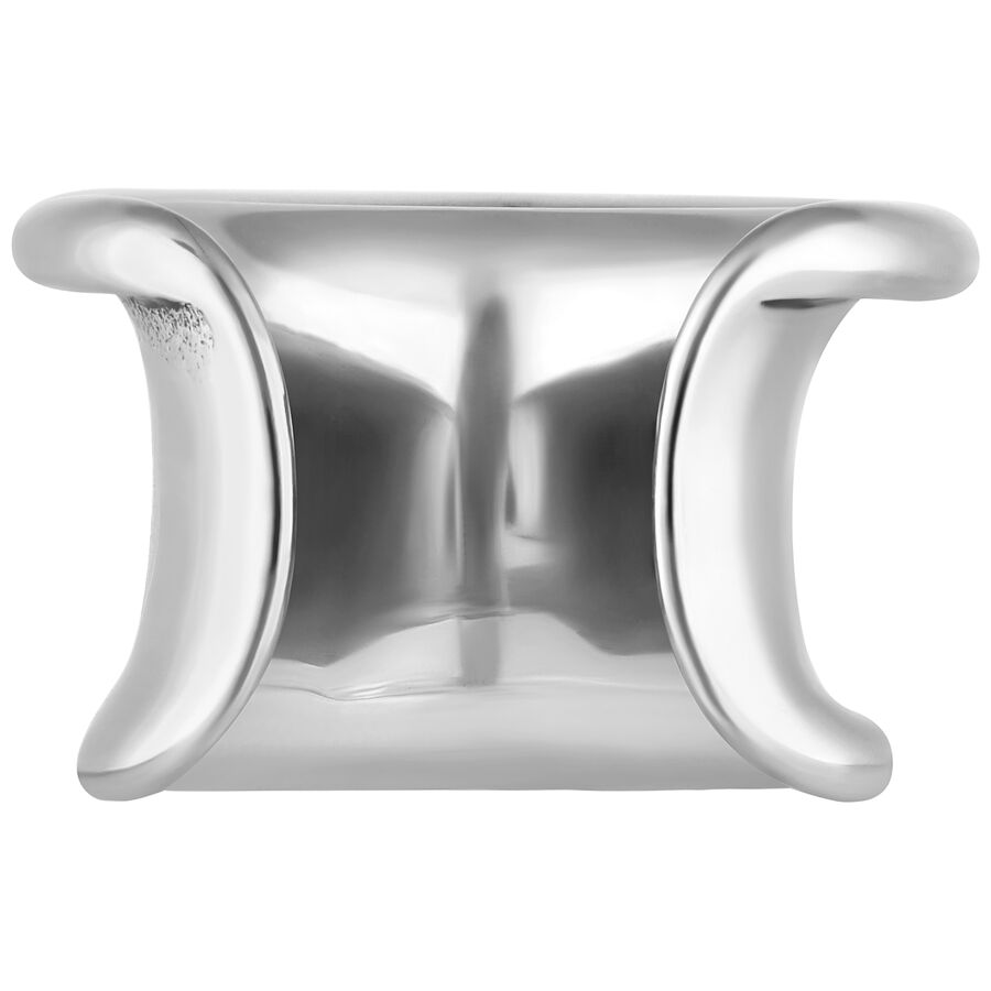 Double Arrow Earsaddle in argento chirurgico, 8,0 mm, su sfondo bianco