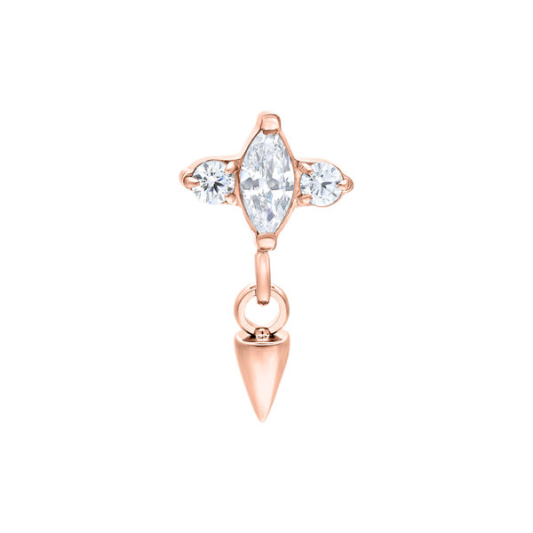 Push Fit Crystal Spike Attachment - Rosegold