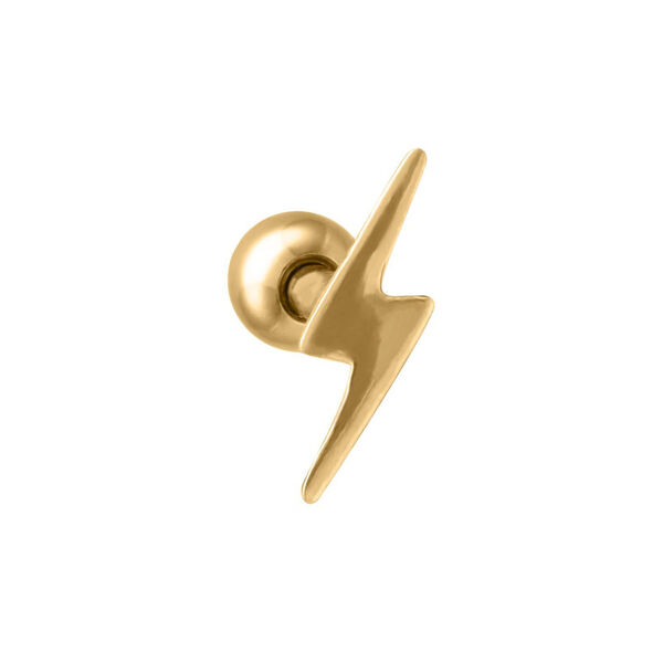Kultainen Flash Earbarbell salamakuvioinnilla valkoisella taustalla