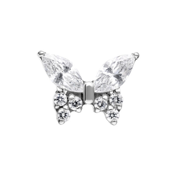 Terminale Push-Fit Butterfly Cristalli - Silvercoloured Metal