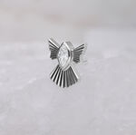 Inserto Push Fit argento a forma di fiocco di neve con cristallo chiaro su sfondo chiaro