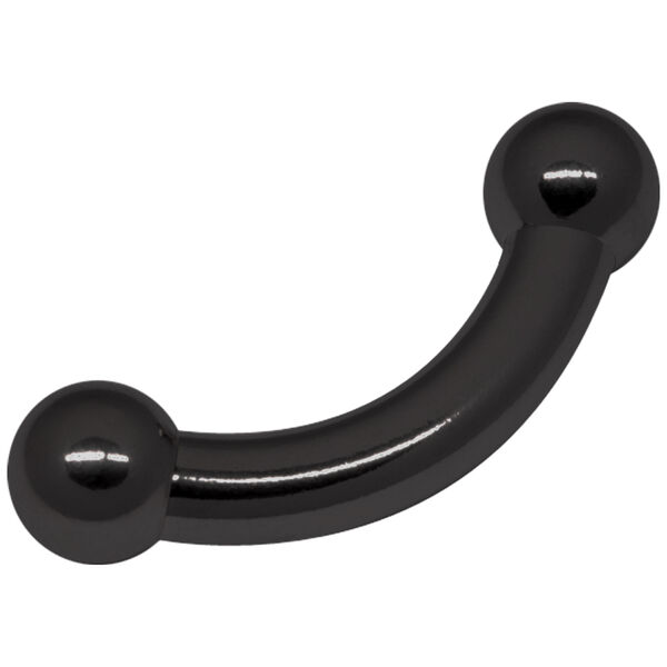 Piercing Bananabell Negro Prince con 4mm de grosor y 12mm de longitud sobre fondo blanco