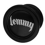 Musta plugi, jossa valkoinen 'lemmy' -teksti mustalla taustalla