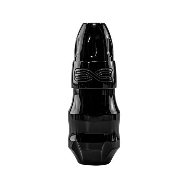 Máquina de tatuajes negra FK Irons EXO 2.5 mm sobre fondo blanco