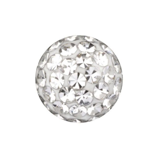 Sealed Multi Jewelled Clip In Kugel, Kristallklar, 4,0 mm, auf weißem Hintergrund