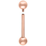 Roségoldener Mikro Barbell aus Titan, Außengewinde, weißer Hintergrund