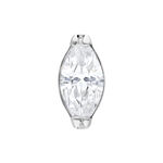 Cristallo ovale Push Fit in argento su sfondo bianco