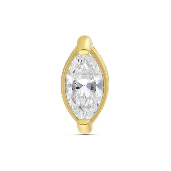 18K kultainen lisäosa säihkyvällä zirkonialla, koko 4,0 mm