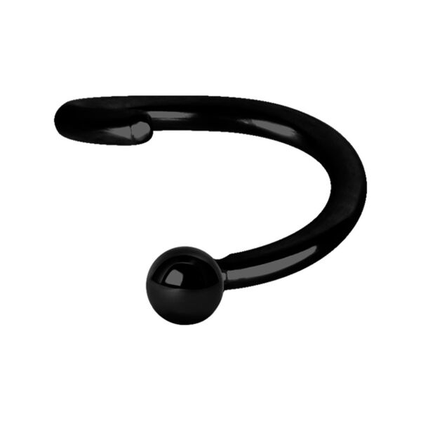 Anillo negro Continuous Ball Closure de acero quirúrgico con cierre de bola