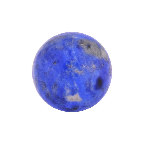 Ajuste redondo de piedra semipreciosa azul para piercings, 8 mm de diámetro, sobre fondo blanco