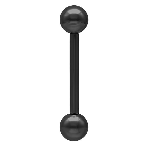 Musta barbell titaanista, 1,6 mm paksuus, 19 mm pituus, 5 mm pallot