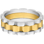 Ring aus Chirurgenstahl mit silbernen und goldenen Elementen, 19,0 mm