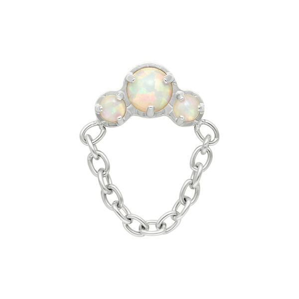 Push Fit Synthetic Opal with Chain Attachment
