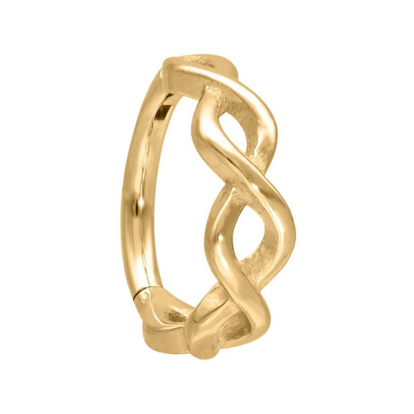 Goldener Piercingring aus Chirurgenstahl mit DNA-Design, 12 mm Innendurchmesser