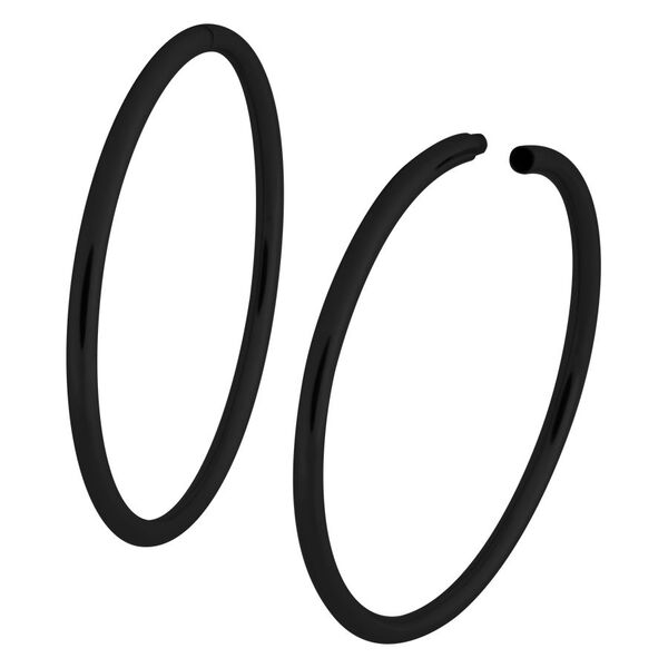 Orecchini Hoops Grandi Acciaio - Black Metal