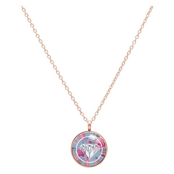Diamond Roses Blue Necklace