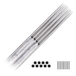 Silberne Magnum Long Taper Tattoonadeln aus Chirurgenstahl auf weißem Hintergrund