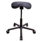 Silla de trabajo T4 Gentleman negra con tapizado de cuero sintético y base de aluminio
