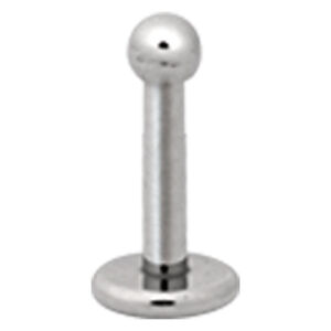 Silbernes Titan Caviar Labret Piercing Silbernes Labret Piercing aus Titan mit Außengewinde vor weißem Hintergrund