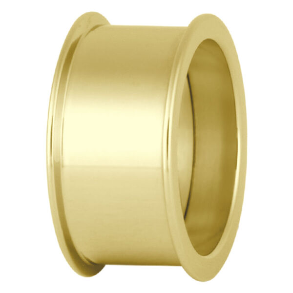 Túnel de titanio dorado con borde fino sobre fondo blanco