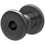 Túnel Flesh negro de acero quirúrgico 316L sobre fondo blanco