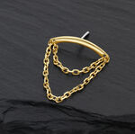 Goldener Helix Kettenaufsatz mit klaren Kristallen auf dunklem Hintergrund
