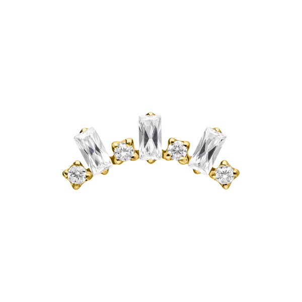 Push Fit Baguette Crystal Arch Attachment - Golden Metal