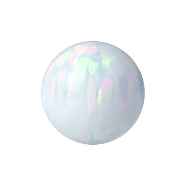 Bola de ópalo sintético blanca de 4,0 mm sobre fondo blanco