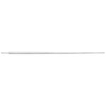 Perno diritto conico in titanio argento, lungo 66,0 mm, su sfondo bianco