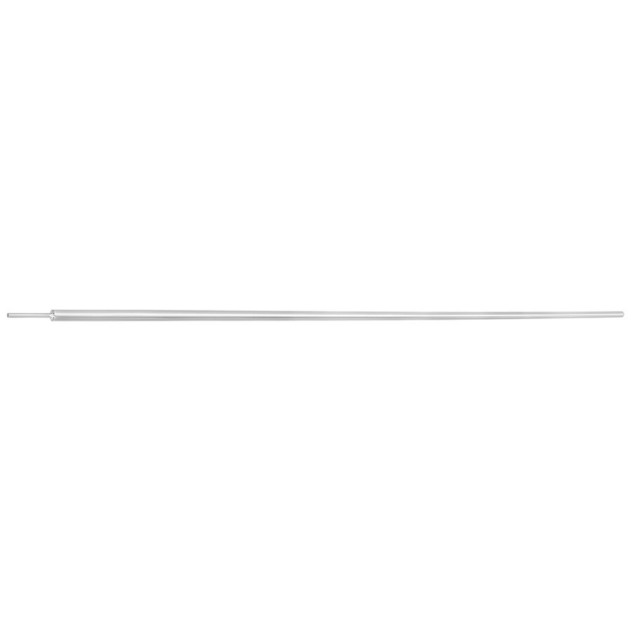Perno diritto conico in titanio argento, lungo 66,0 mm, su sfondo bianco
