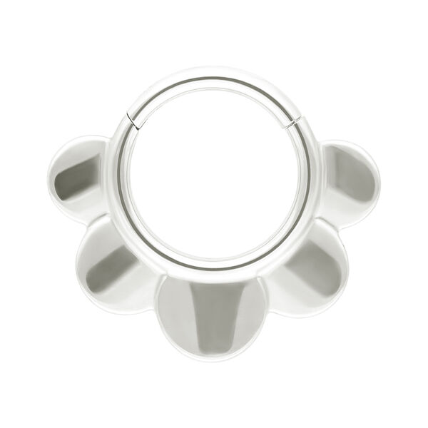 Clicker Flor Mitad en oro blanco en disposición circular