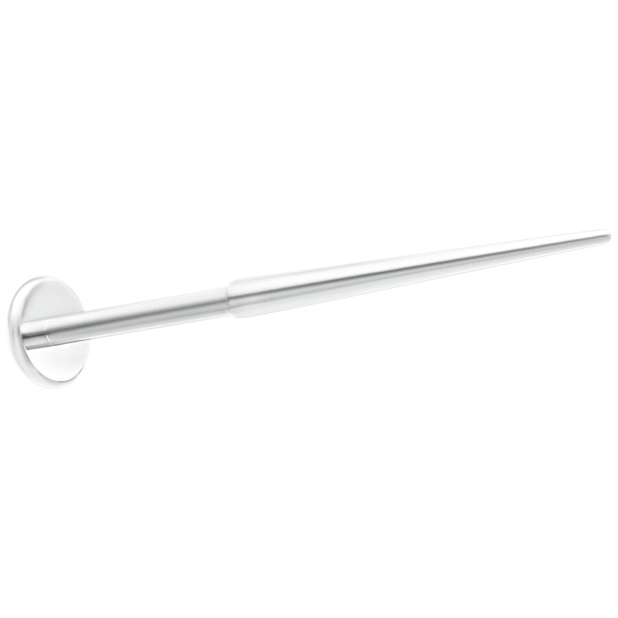 Varilla de inserción Push-Fit plateada de 1.2mm de titanio sobre fondo blanco